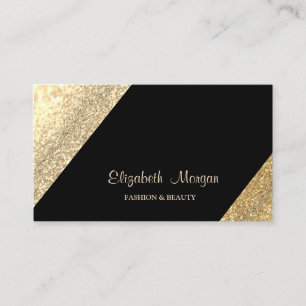 Tarjeta De Visita Profesional moderno simple, brillante, negro