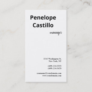 Tarjeta De Visita Profesional Moderno Simple Elegante Blanco y Negro