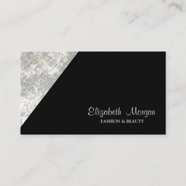 Tarjeta De Visita Profesional moderno simple, negro (Anverso)