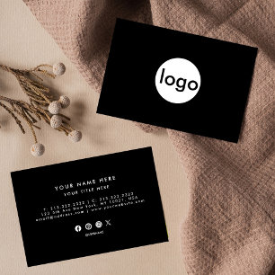 Tarjeta De Visita Profesional Moderno Simple Negro Minimalista