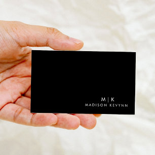 Tarjeta De Visita Profesional Moderno Simple Negro Minimalista