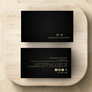 Tarjeta De Visita Profesional Moderno Simple Negro Minimalista