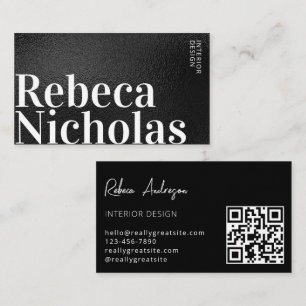 Tarjeta De Visita Profesional Moderno Simple Negro Minimalista