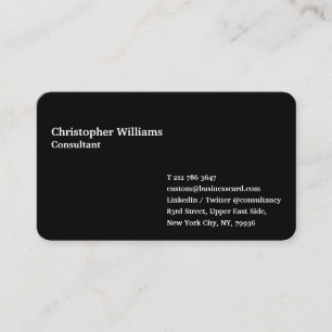 Tarjeta De Visita Profesional moderno simple negro minimalista perso