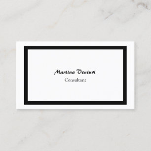 Tarjeta De Visita Profesional Moderno Simple Plano Negro & Blanco
