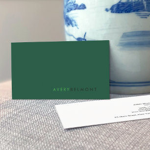 Tarjeta De Visita Profesional Moderno Simple Verde Minimalista
