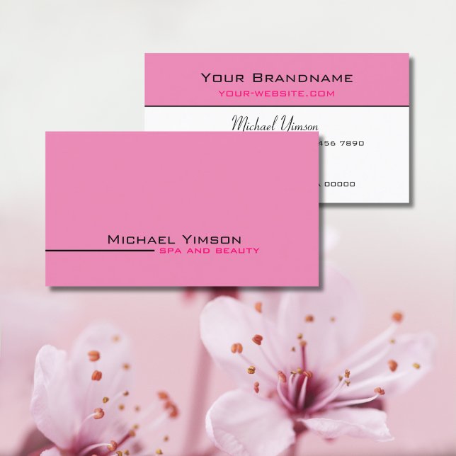 Tarjeta De Visita Profesional moderno simple y rosa claro y blanco (Subido por el creador)