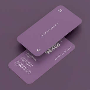 Tarjeta De Visita Profesional moderno simple y turbio morado