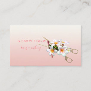 Tarjeta De Visita Profesional Moderno , Tijeras, Lápiz Labial, Flor