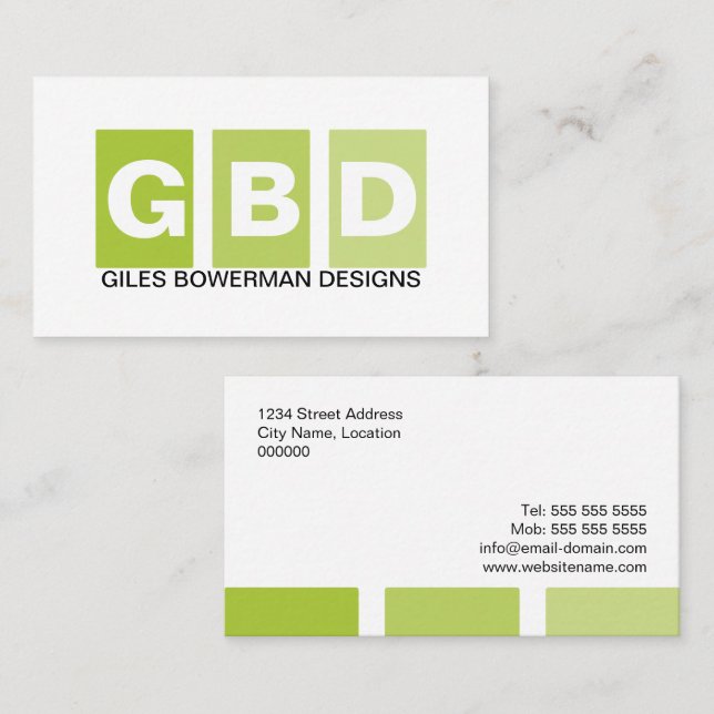 Tarjeta De Visita Profesional moderno verde (Anverso / Reverso)