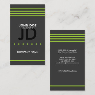 Tarjeta De Visita Profesional Moderno Verde