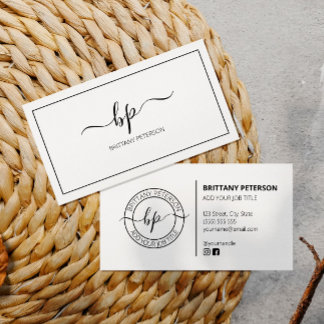 Tarjeta De Visita Profesional Moderno y Elegante Blanco Limpio