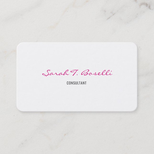 Tarjeta De Visita Profesional moderno y elegante femenino minimalist (Anverso)