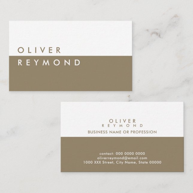 Tarjeta De Visita Profesional moderno y estiloso de medio sepia (Anverso / Reverso)