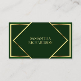 Tarjeta De Visita Profesional Moderno Y Moderno De Esmeralda Y Oro
