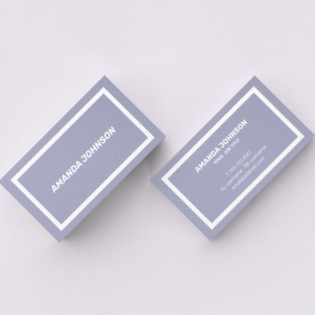 Tarjeta De Visita Profesional moderno y único en gris azul y blanco (Subido por el creador)