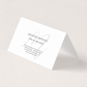 Tarjeta De Visita Profesional Monograma Minimalista Moderno Plano
