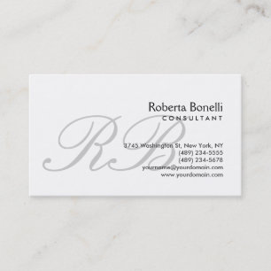 Tarjeta de visita profesional Monograma Script