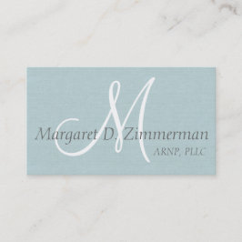 Tarjeta De Visita Profesional monogramado, Línea Azul claro
