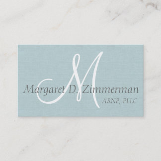 Tarjeta De Visita Profesional monogramado, Línea Azul claro