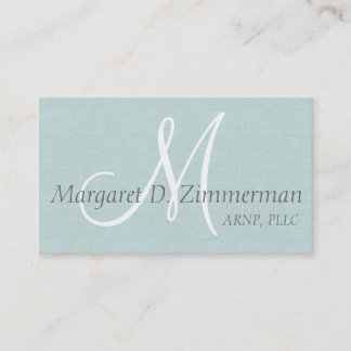 Tarjeta De Visita Profesional monogramado, Pegar línea azul