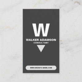 Tarjeta De Visita Profesional Monogramado (QR) Blanco y negro mate