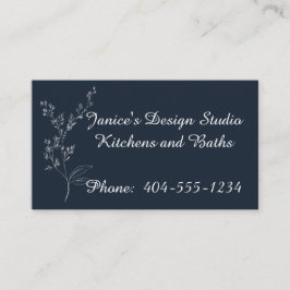 Tarjeta de visita profesional Navy Blue and White