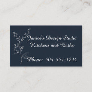 Tarjeta de visita profesional Navy Blue and White