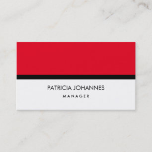 Tarjeta De Visita Profesional negro blanco rojo elegante llano