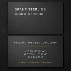 Tarjeta De Visita Profesional negro consultor