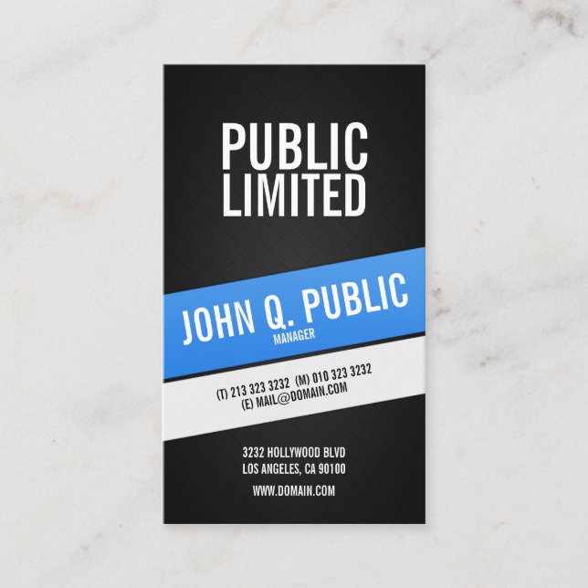 Tarjeta De Visita Profesional negro corporativo moderno (Anverso)