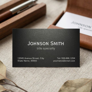Tarjeta De Visita Profesional Negro Mate Plano - Sencillo y Elegante