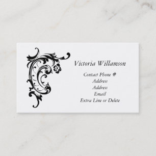 Tarjeta De Visita Profesional negro simple del ornamento de la