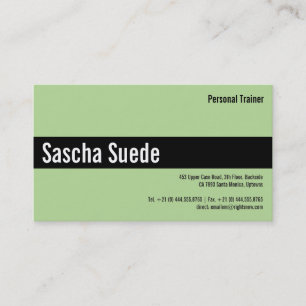 Tarjeta De Visita profesional negro verde claro minimal para veganos