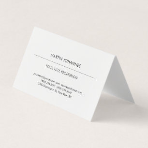 Tarjeta De Visita Profesional negro y blanco moderno liso estético