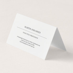 Tarjeta De Visita Profesional negro y blanco moderno liso estético