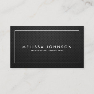 Tarjeta De Visita Profesional negro y de plata elegante y moderno