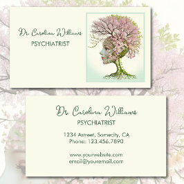 Tarjeta De Visita Profesional neurológica floral femenina cerebro