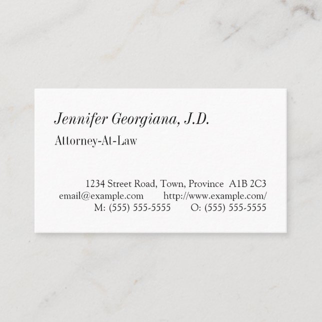Tarjeta de visita profesional Nostalgic Law (Anverso)
