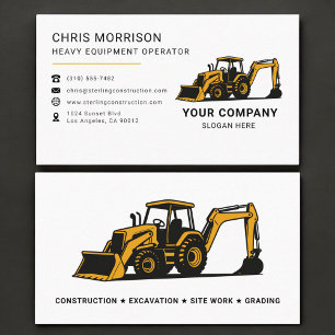 Tarjeta De Visita Profesional operador de equipo pesado