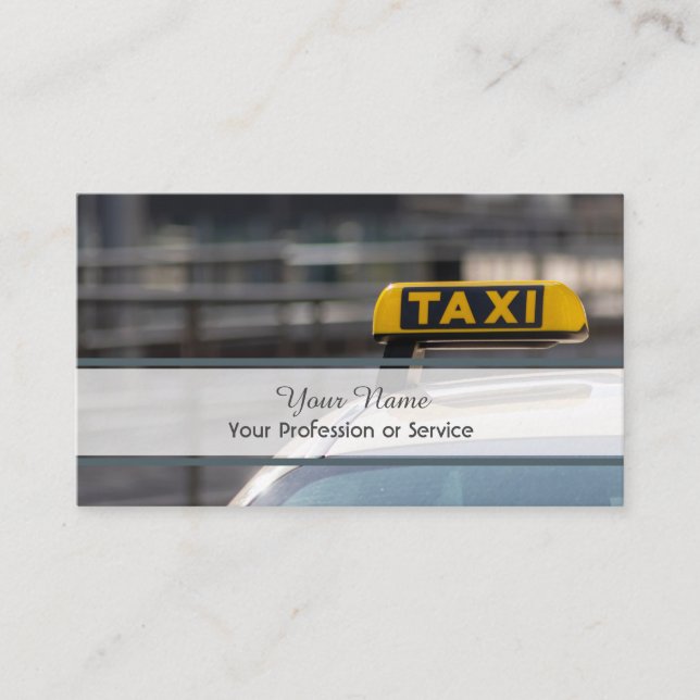 Tarjeta de visita profesional para taxistas (Anverso)