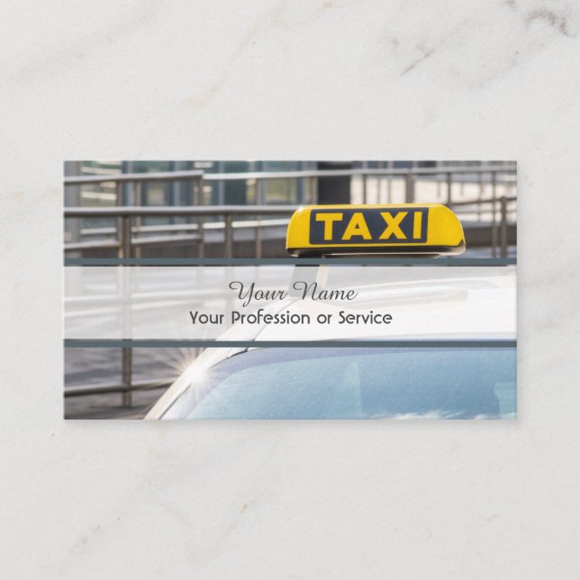 Tarjeta de visita profesional para taxistas (Anverso)