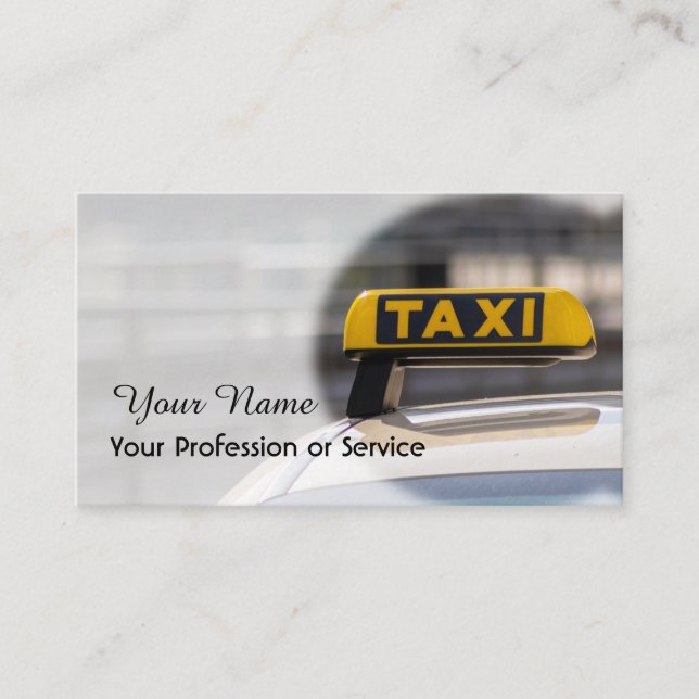 Tarjeta de visita profesional para taxistas (Anverso)