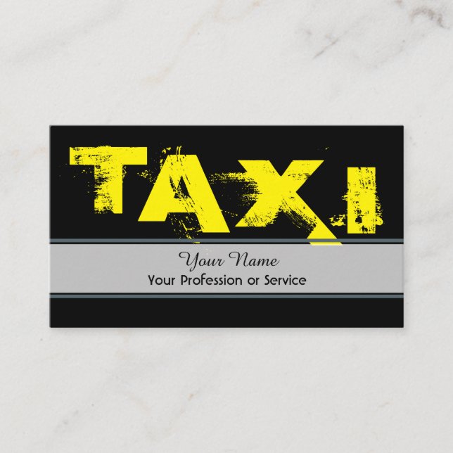 Tarjeta de visita profesional para taxistas (Anverso)