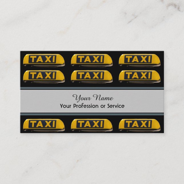 Tarjeta de visita profesional para taxistas (Anverso)