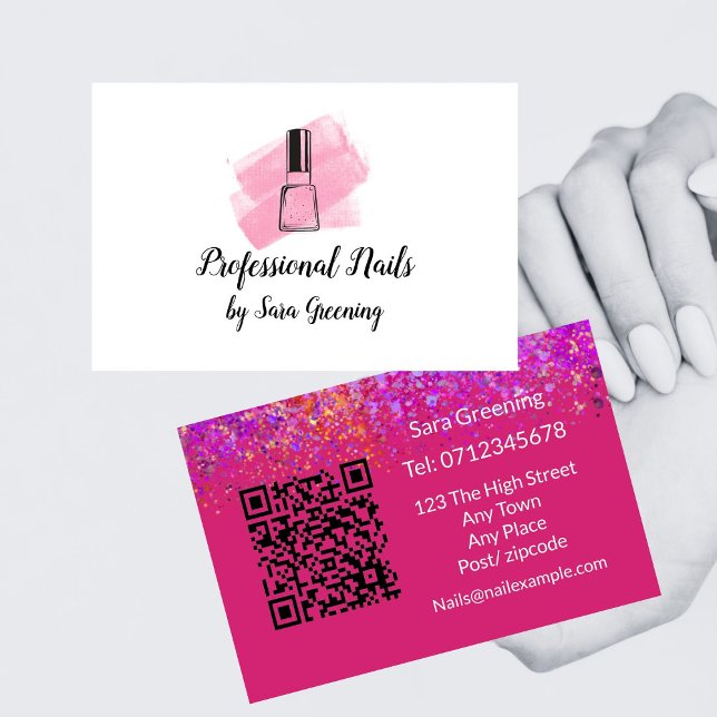Tarjeta de visita profesional para uñas de salón d (Nail Bar Business card)
