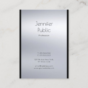 Tarjeta De Visita Profesional Plata Glam Sencillo Luxe Moderno Elega