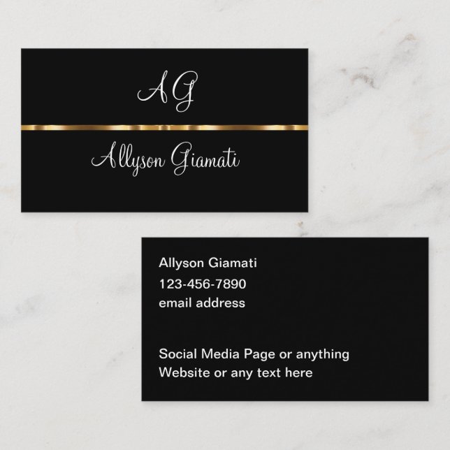 Tarjeta De Visita Profesional profesional de Monograma Clásico (Anverso / Reverso)