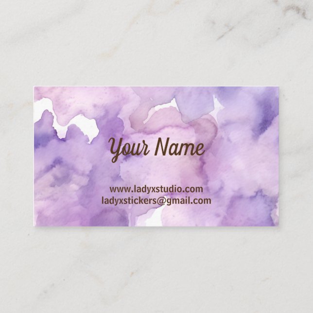 Tarjeta de visita profesional Purple Lavender (Reverso)
