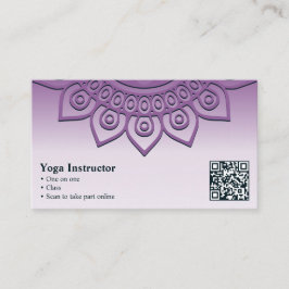 Tarjeta de visita profesional Purple Mandala Yoga